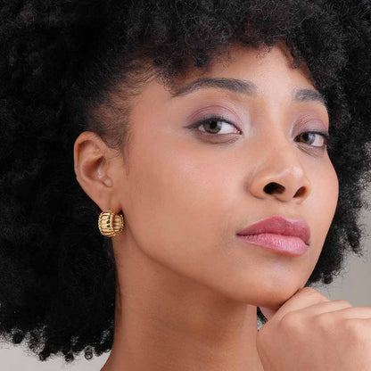 Chunky Hollow Hoop Earrings