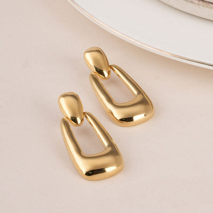 Rectangle Buckle Drop Earrings