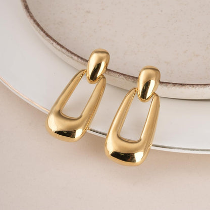 Rectangle Buckle Drop Earrings