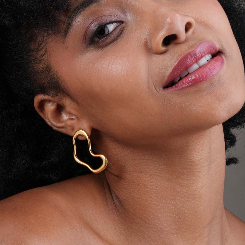 Golden Irregular Dangle Earrings