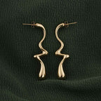 Curved Wave Drop Earrings