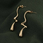Curved Wave Drop Earrings