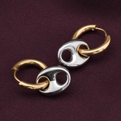 Multimetal Linked Drop Earrings