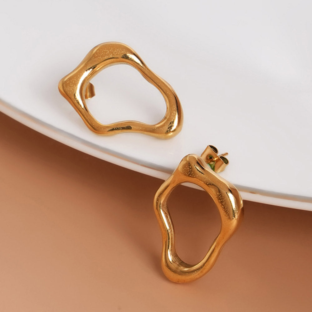 Irregular Wave Stud Earrings