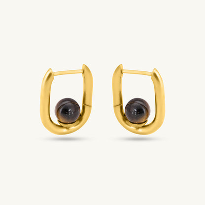 U Brown Acrylic Hoop Earrings