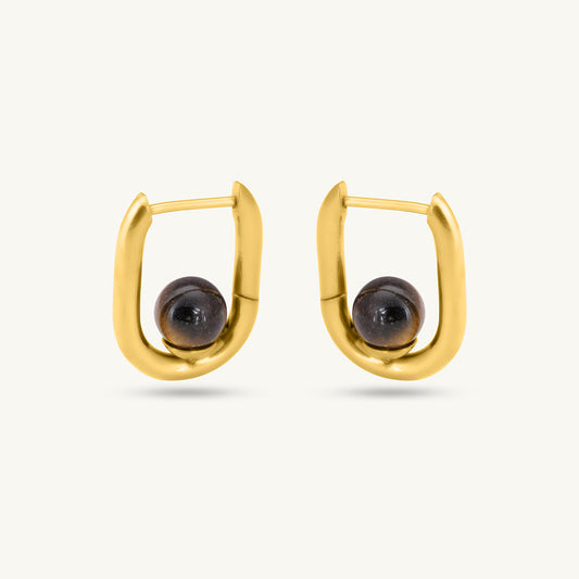 U Brown Acrylic Hoop Earrings
