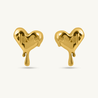 Dripping Heart Stud Earrings