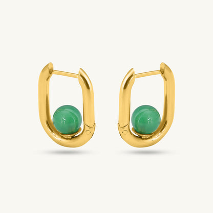 U Green Acrylic Hoop Earrings