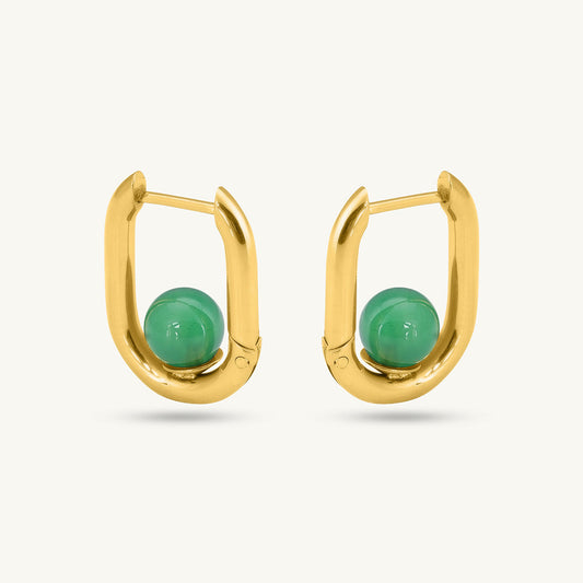 U Green Acrylic Hoop Earrings