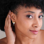 Bi-Metal Dripping Heart Stud Earrings