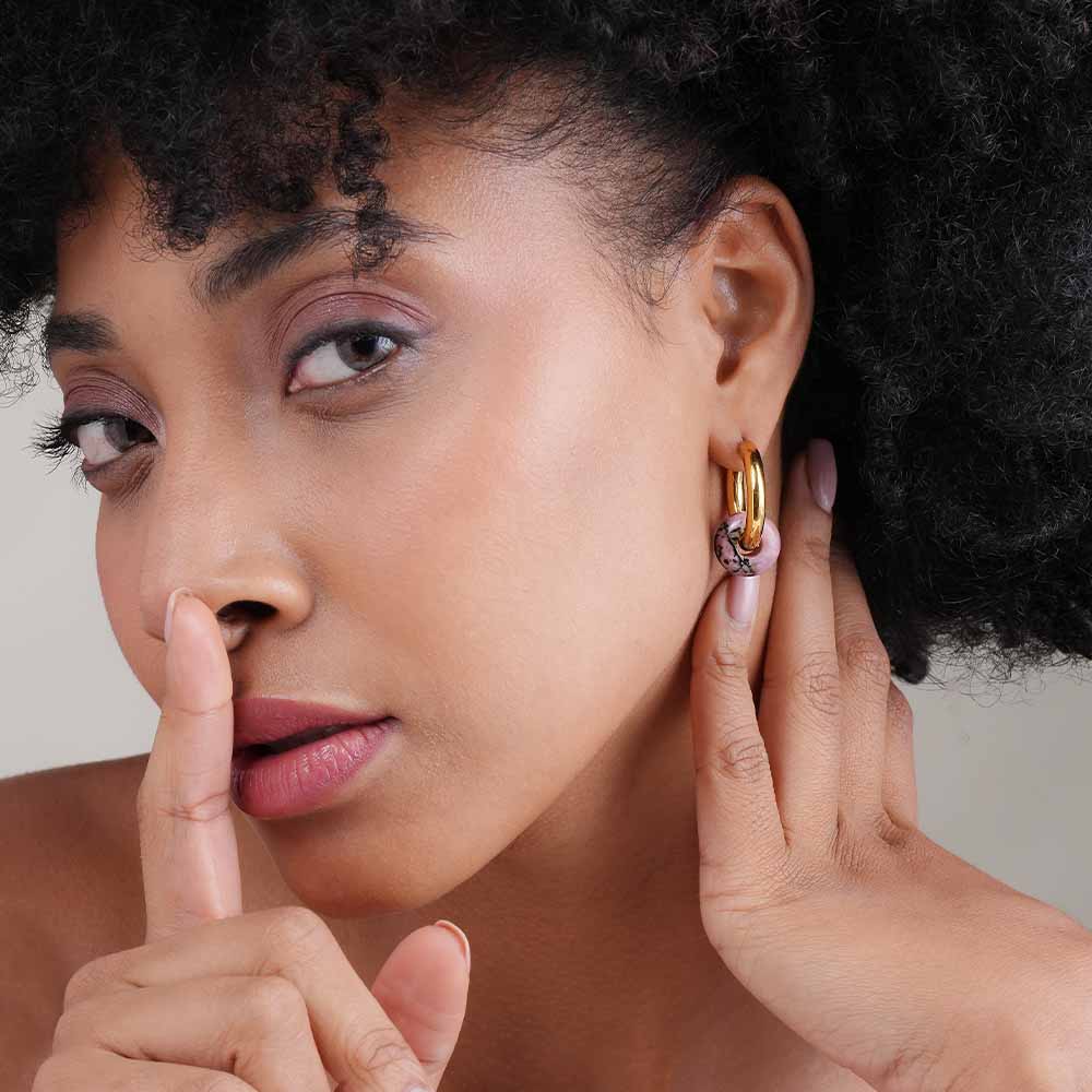 Brown Acrylic Drop Earrings