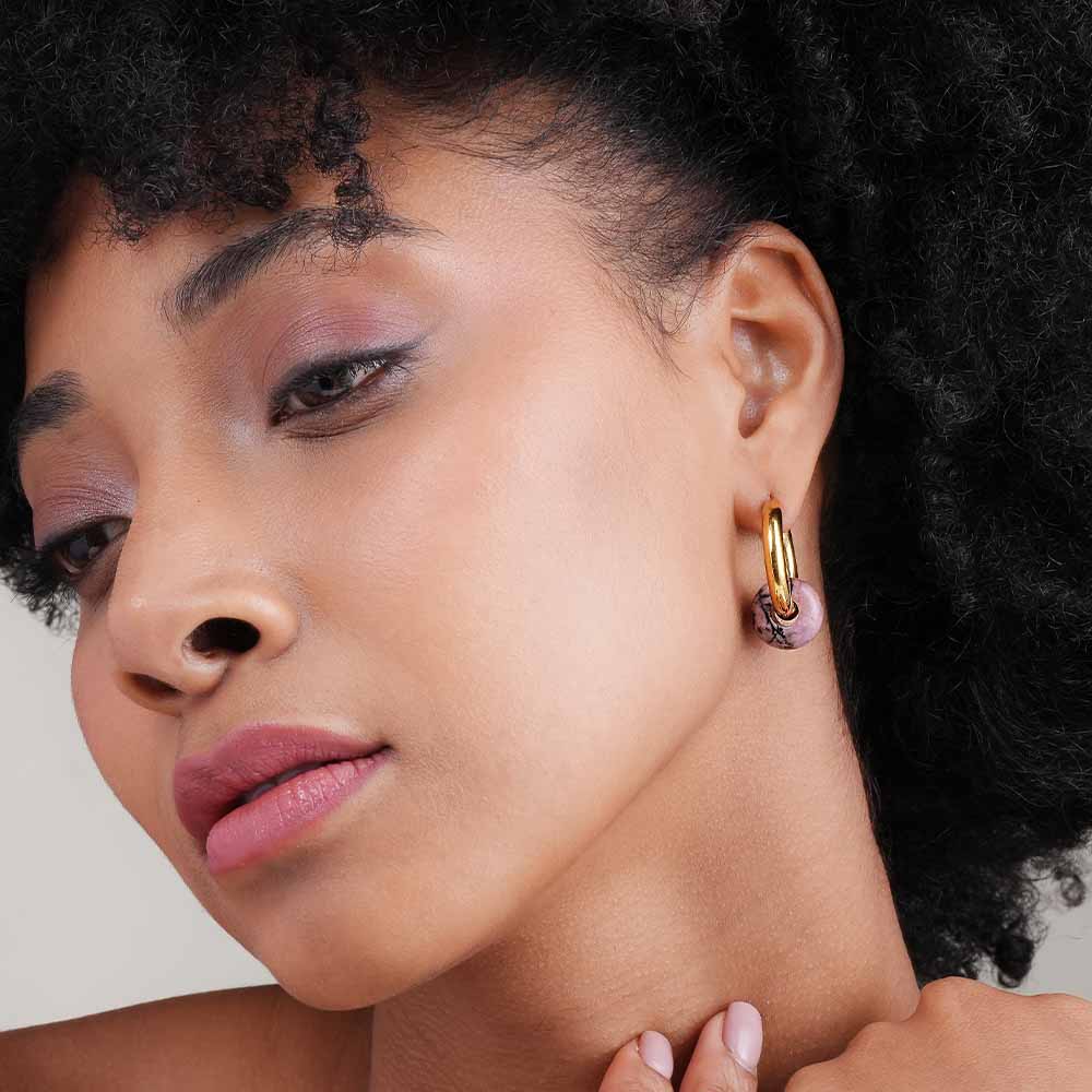 Brown Acrylic Drop Earrings