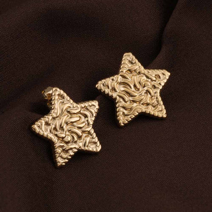 Gold Filigree Star Earrings