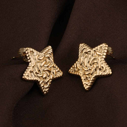 Gold Filigree Star Earrings