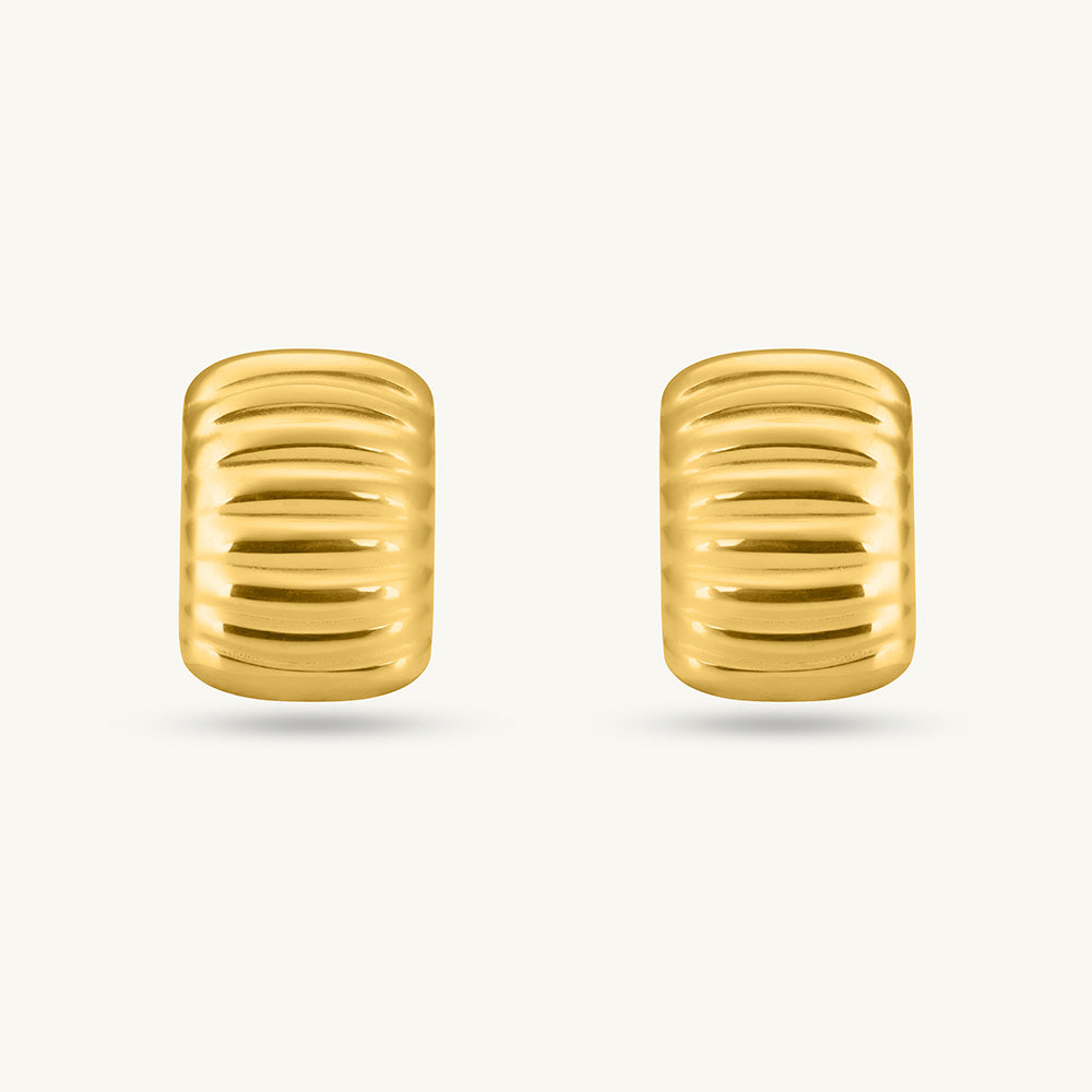Gold Ridged Earrings
