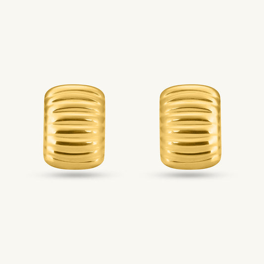 Gold Ridged Earrings