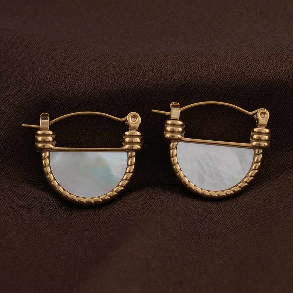 Golden Lunar Hoop Earrings