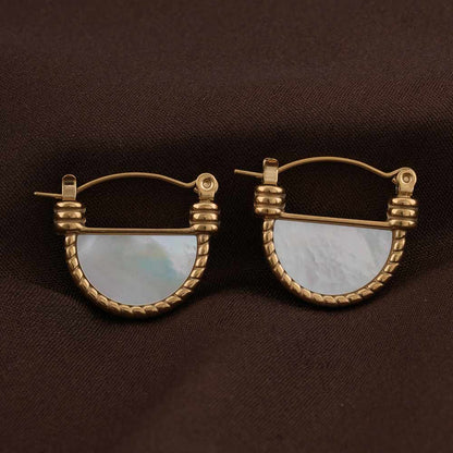 Golden Lunar Hoop Earrings