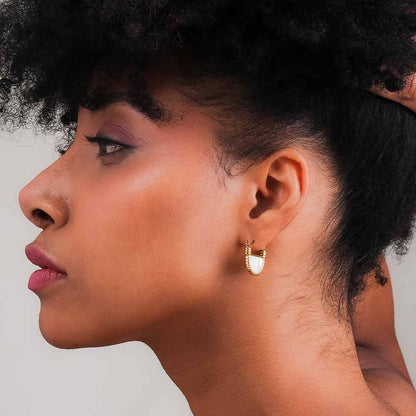 Golden Lunar Hoop Earrings
