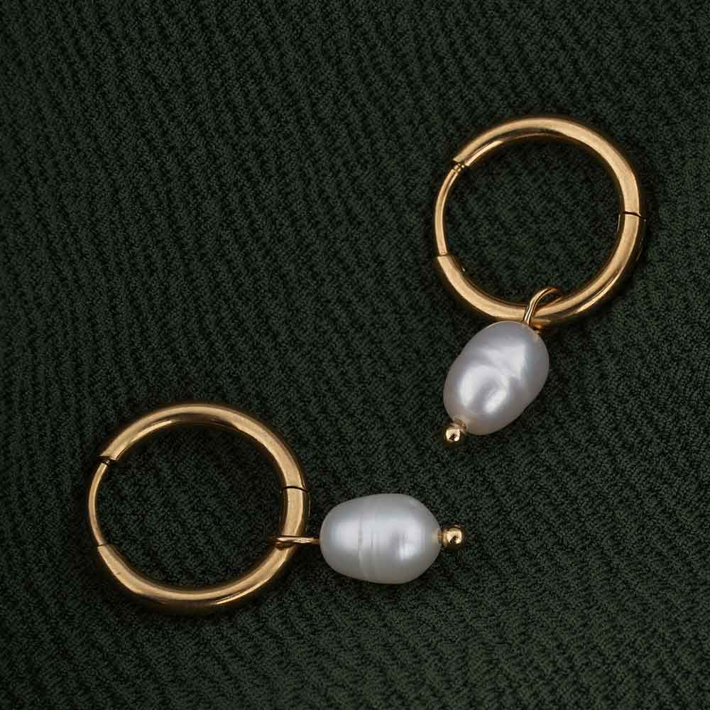 Celestial Pearl Hoop Earrings