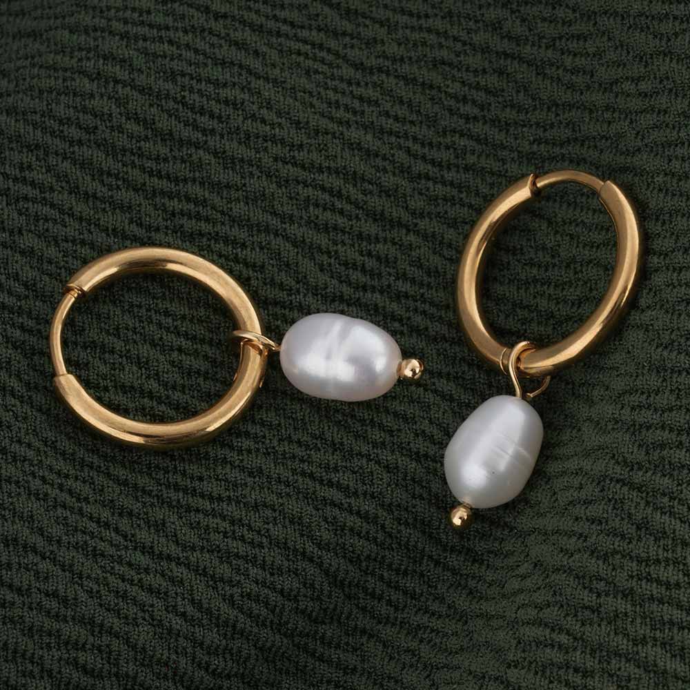 Celestial Pearl Hoop Earrings