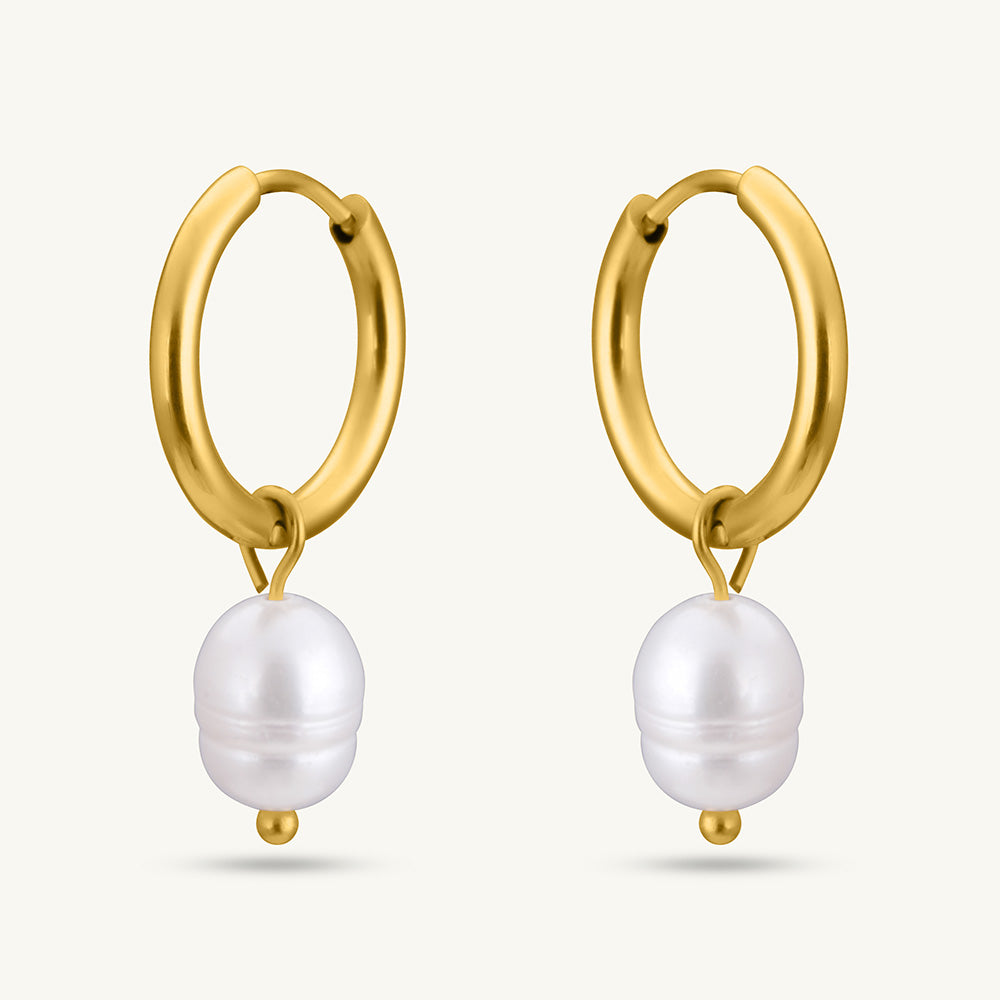 Celestial Pearl Hoop Earrings