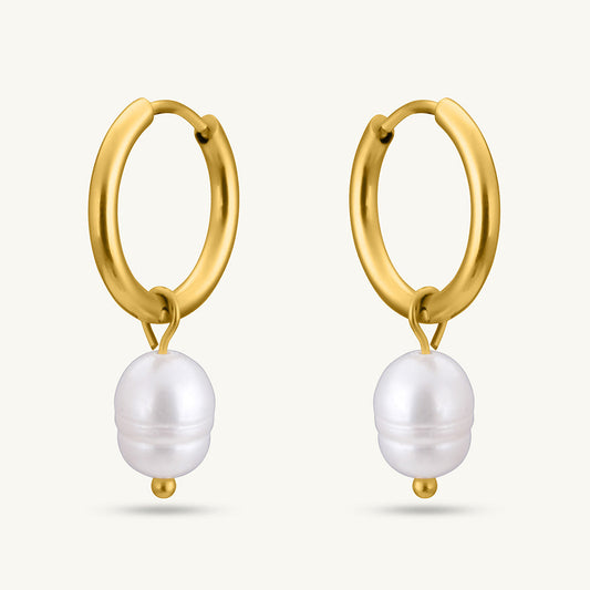 Celestial Pearl Hoop Earrings