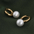 Bold Pearl Hoop Earrings