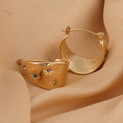 Stone Huggie Earrings