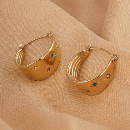 Stone Huggie Earrings