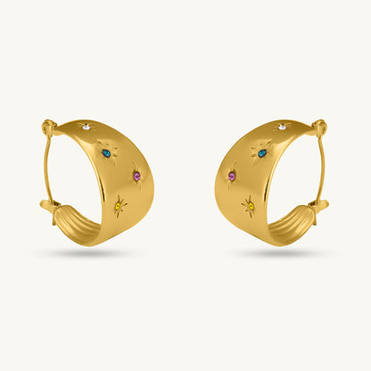 Stone Huggie Earrings