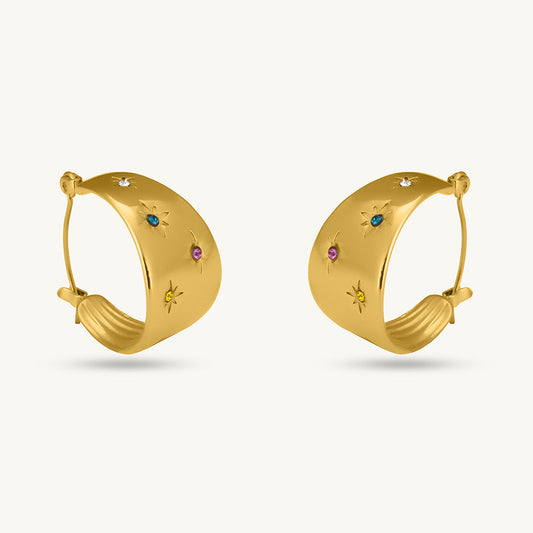 Stone Huggie Earrings