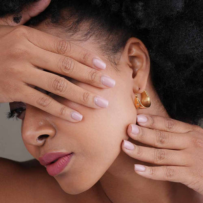 Stone Huggie Earrings
