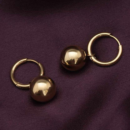 Gold Ball Hoop Earrings