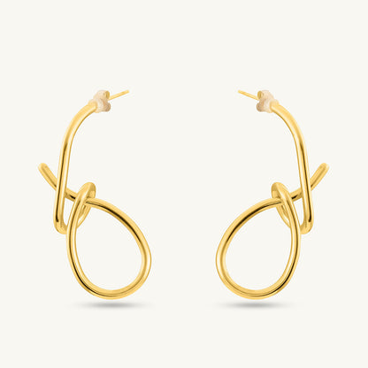 Intertwined Gold Drop Earrings