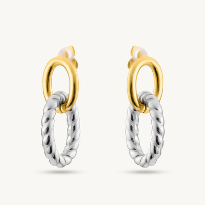Two-Tone Linked Earrings