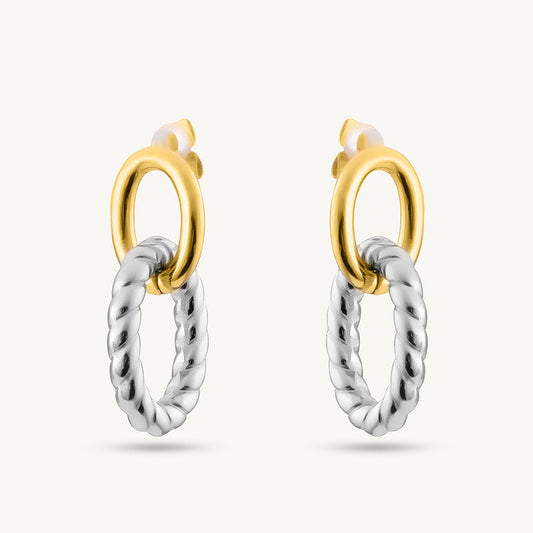 Two-Tone Linked Earrings