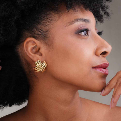 Gold Cross Earrings