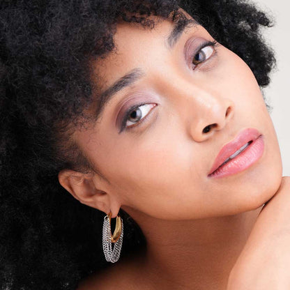 Gold & Silver Chain Hoop Earrings