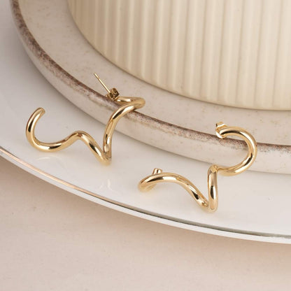Abstract Gold Earrings