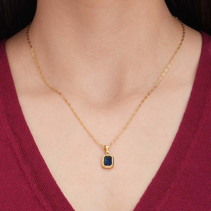 Everyday Exquisite Blue Stone Gold Necklace