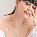 Classic Pearl Layered Gold Necklace