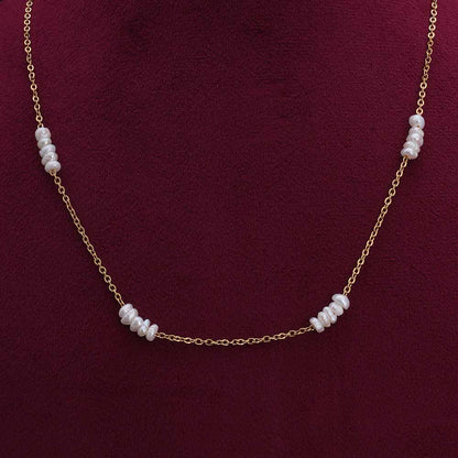 Pearl Clusters Gold Necklace