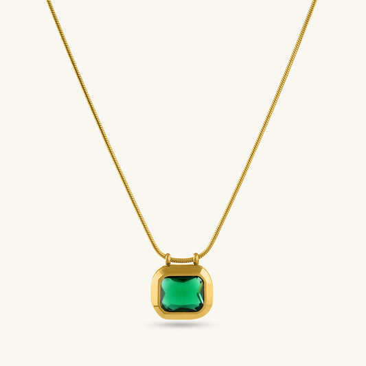 Emerald Embrace Gold Necklace