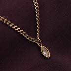 Diamond Dewdrop Brown Birthstone Necklace