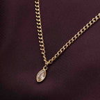 Diamond Dewdrop Brown Birthstone Necklace