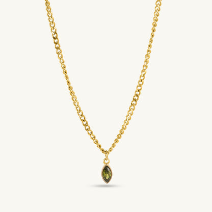 Forest Tear Birthstone Necklace