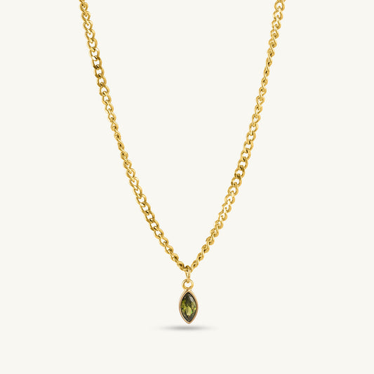 Forest Tear Birthstone Necklace
