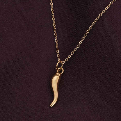 Minimalist Gold Chili Charm Necklace