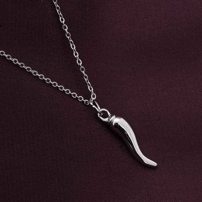 Stylish Silver Chili Pendant Necklace